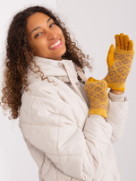 Hurt Ciemnożółte dwuczęściowe rękawiczki dotykowe