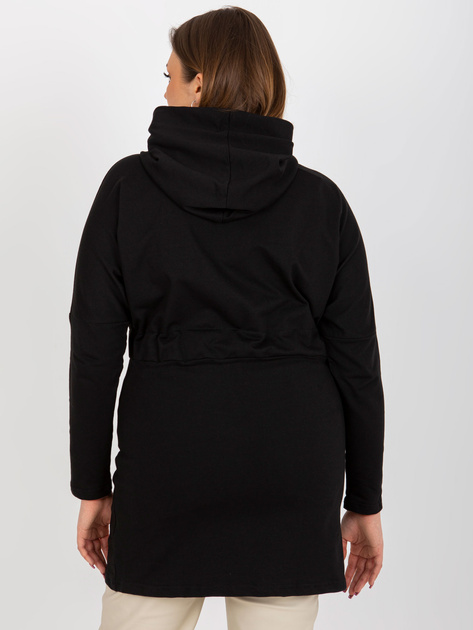 Hurt Czarna długa rozpinana bluza plus size ze ściągaczem