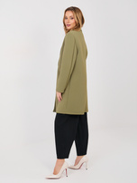 Khaki piankowy płaszcz z broszką RUE PARIS 