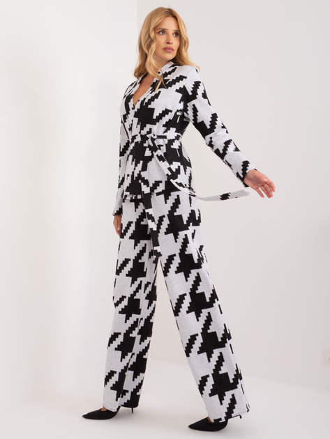 Hurt Szaro-czarny damski komplet casualowy w pepitkę