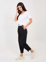 Czarne dresowe spodnie z paskiem 