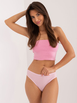 Hurt Ecru-różowe klasyczne majtki damskie 7-pak