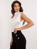 Hurt Biała wizytowa bluzka z błyszczącymi aplikacjami