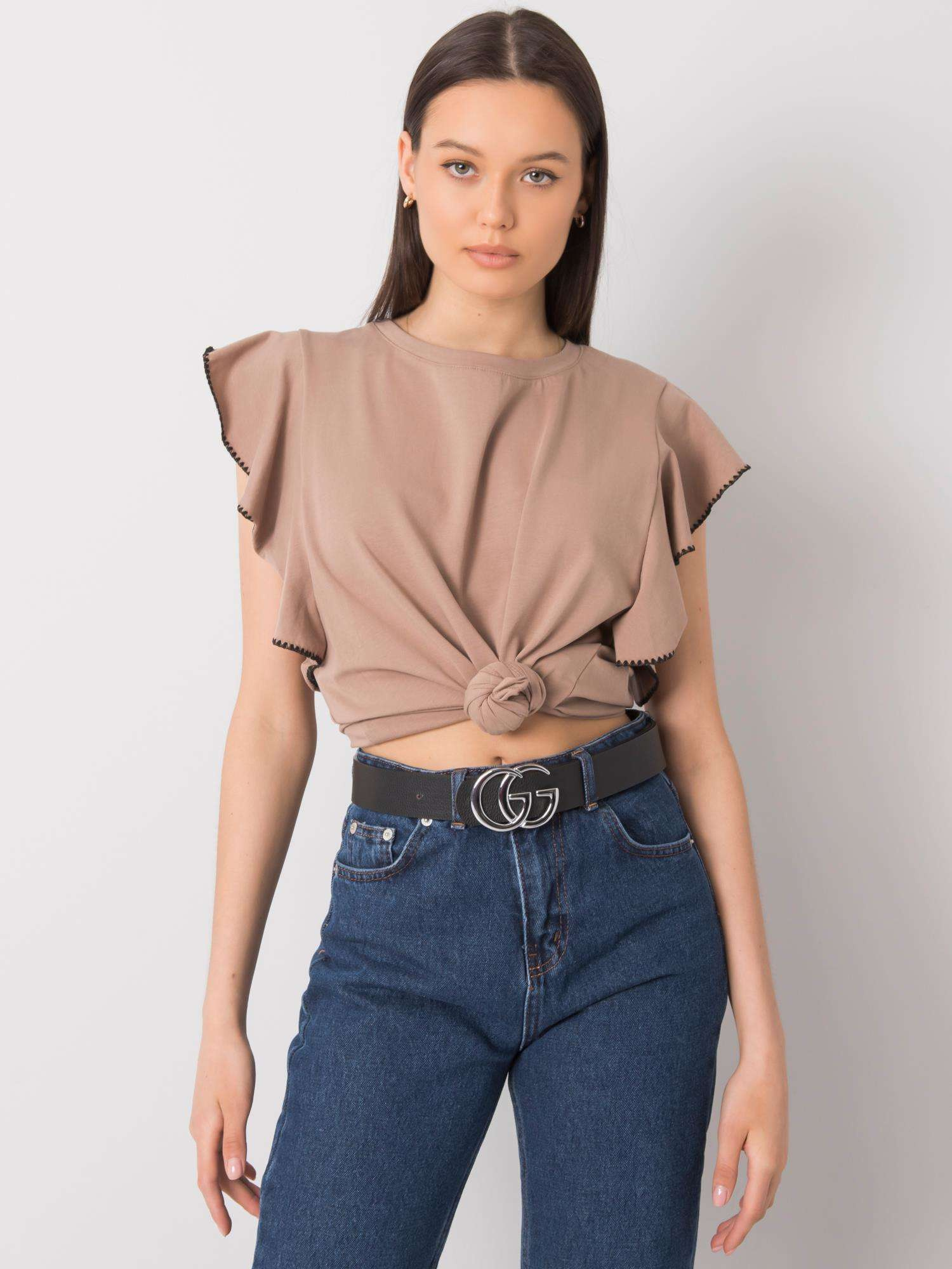 Dunkelbeige Bluse Vanesia.