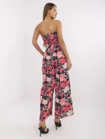 Black-red women's bandeau jumpsuit.
