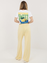 Jasnożółte dresowe spodnie z wiskozą 