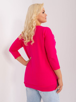 Hurt fuchsia women's plus size cotton blouse.