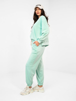 Miętowy damski komplet ze spodniami typu jogger 