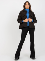 Hurtownia Czarna przejściowa kurtka pikowana bez kaptura 