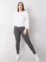 Tmavě šedé melírované legíny z bavlny plus size Phoebe.