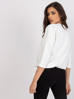 Ecru women's blouse with print Domenica RUE PARIS