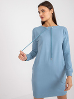 Brudnoniebieska sportowa sukienka basic na co dzień