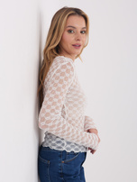 Biała przezroczysta bluzka z koronki 