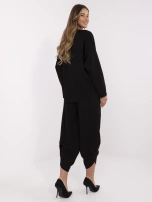 Czarny dwuczęściowy komplet ze spodniami 7/8