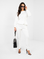 Ecru dresowe spodnie z kieszeniami RUE PARIS