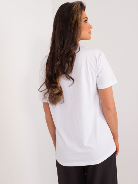 Hurtownia Biały bawełniany t-shirt z nadrukiem