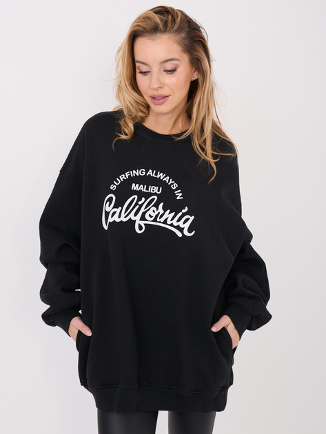 Czarna długa bluza z kieszeniami