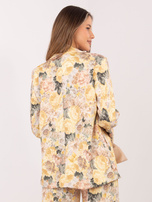 Żółta damska marynarka w kwiaty RUE PARIS 