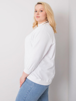 Biała dresowa bluza plus size bez kaptura Harmony