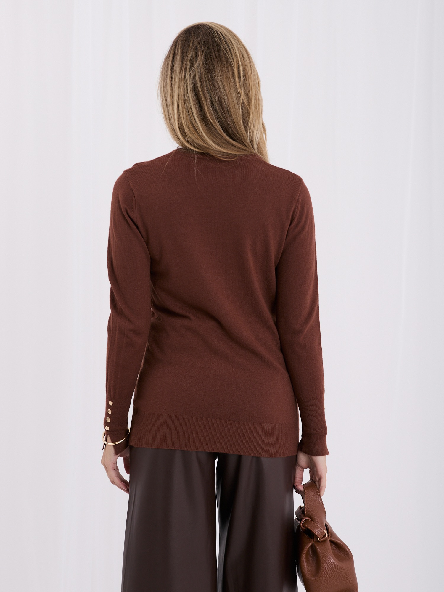 Light brown elegant sweater for the office.