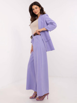 Hurt Liliowe szerokie spodnie materiałowe od garnituru