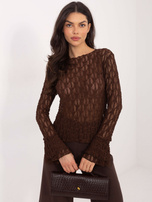 Brązowa bluzka z rozkloszowanymi rękawami