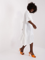 Hurtownia Ecru midi sukienka oversize z falbaną