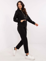 Hurt Czarny dresowy komplet z prostymi spodniami 