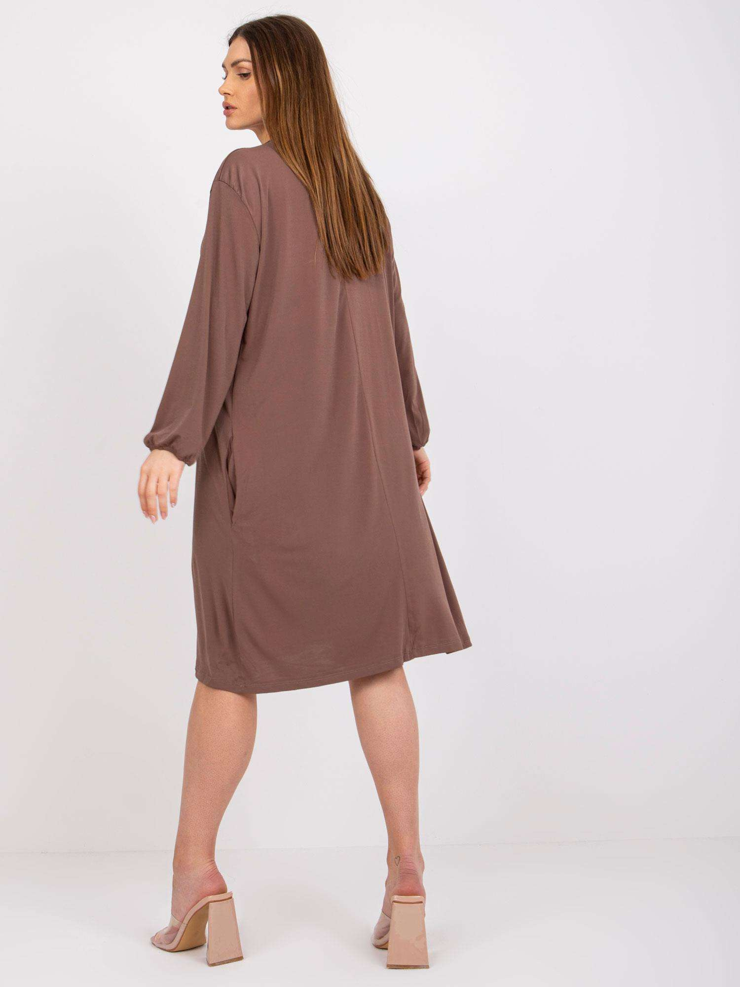 Brązowa sukienka oversize midi Rimini 