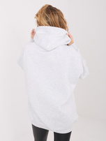 Jasnoszara damska bluza oversize z ociepleniem