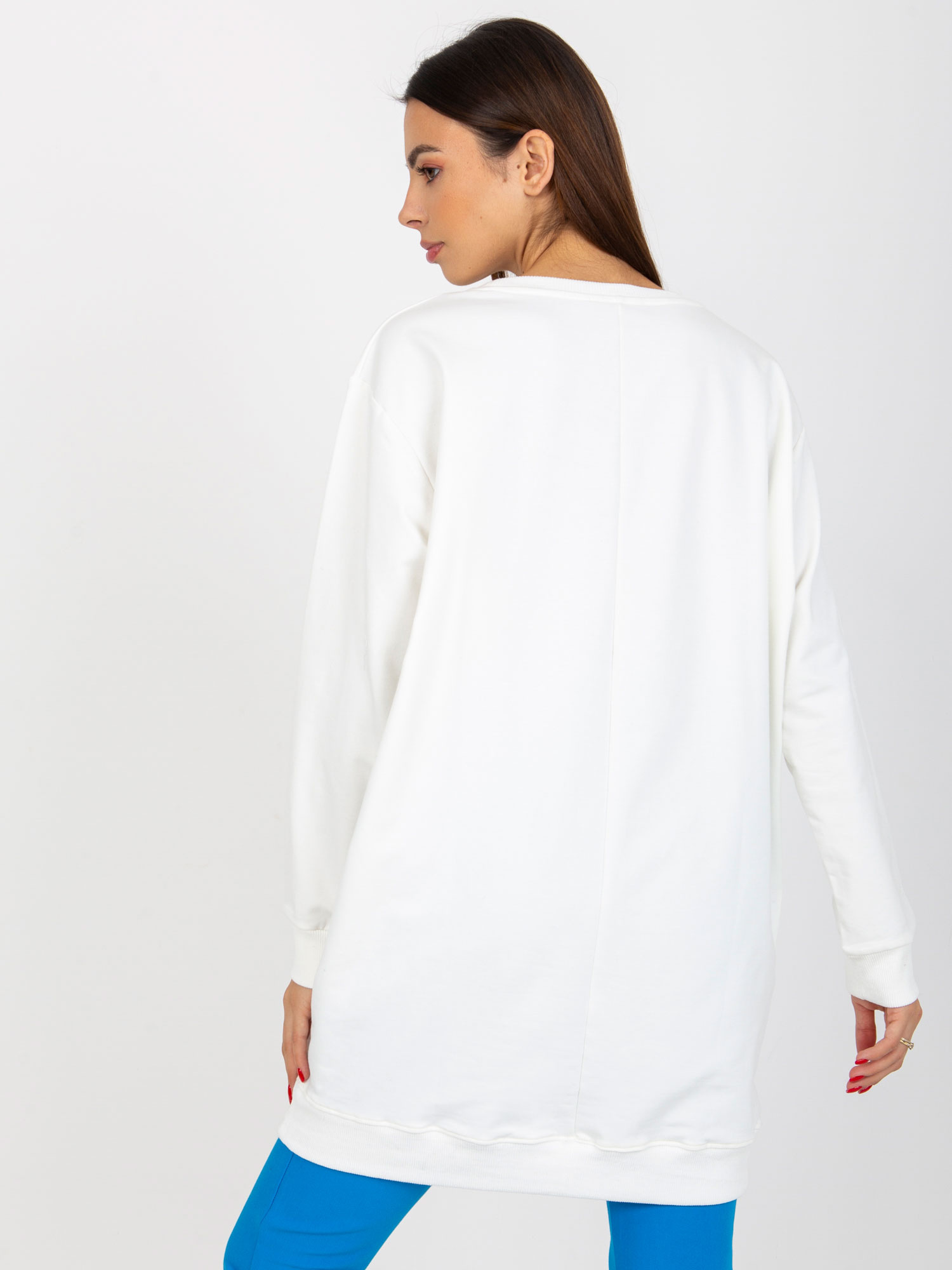 Hurt Ecru loose sweatshirt without a hood with a round neckline.