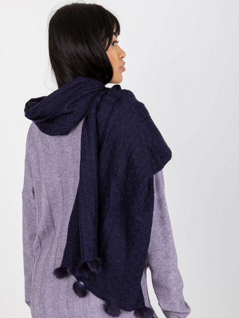 Hurtownia online Granatowy damski szal w ażurowy wzór