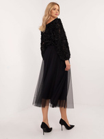 Hurtownia Czarna damska tiulowa spódnica midi