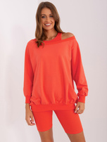 Hurt Pomarańczowy komplet casualowy trzyczęściowy z bluzą