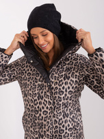 Hurt Czarna damska czapka zimowa z dżetami