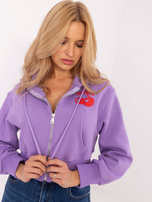 Hurt Fioletowa krótka buza rozpinana z nadrukiem 