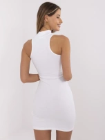 Biała prążkowana sukienka na lato RUE PARIS 