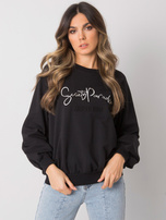 Czarna bluza damska bez kaptura Harriette RUE PARIS