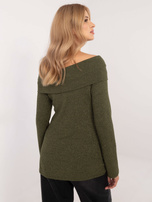 Hurt Khaki przylegający sweter hiszpanka z wiskozy