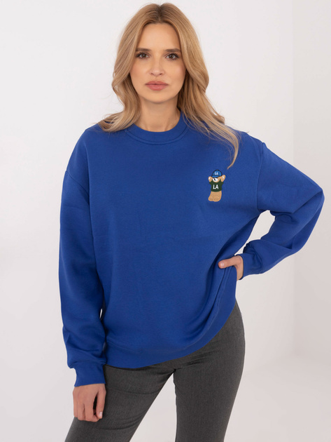 Hurtownia Kobaltowa bluza bez kaptura z naszywką