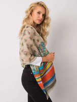 Beżowa chusta z wiskozy we wzory