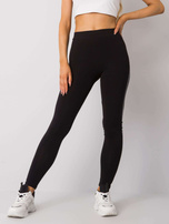 Czarno-srebrne legginsy bawełniane Naila RUE PARIS