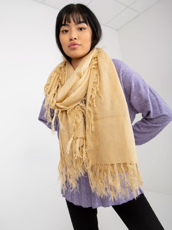 Wholesale Beige Long Women's Scarf with Fringes