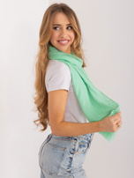 Hurt Jasnozielona gładka chusta damska z dżetami