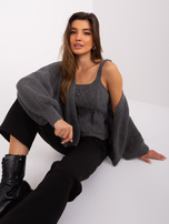 Hurt Ciemnoszary komplet z krótkim kardiganem 