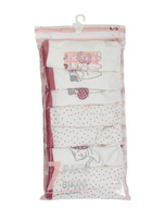 Hurt Ecru-bordowe damskie figi z nadrukiem 7-pak