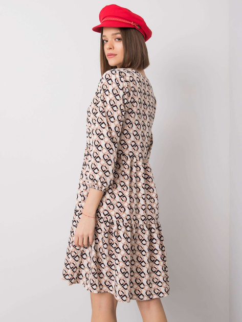 Ecru sukienka z falbaną Libby RUE PARIS