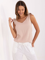 Hurtownia Jasnobeżowy top z wiązanymi ramiączkami RUE PARIS