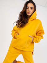 Hurt Musztardowy komplet dresowy z bluzą z kapturem Janessa