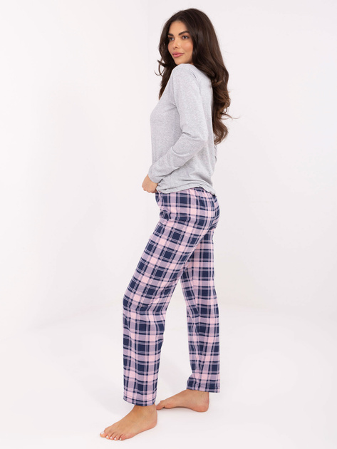 Szara dwuczęściowa piżama z guzikami